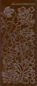 Контурные наклейки "Листики 2", лист 10x24,5 см, цвет коричневый
