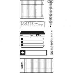 Набор штампов силиконовых 10х20 см, Date and Time, серия: Basics
