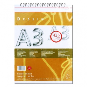 Альбом для эскизов на спирали "Dessin" А3, 25 листов, 150 гр/м2