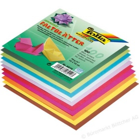 Цветная бумага для оригами 15х15, 70г/м2, 100л, 10цв ассорти, Арт.8915