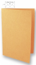 Открытка А6, двойная высота, 210х248 мм, 220 г./кв.м, упаковка 5 шт., цвет мандариновый