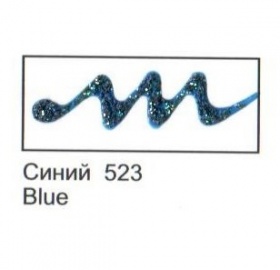 Контур "Декола " по стеклу и керамике с блестками Синий т. 6