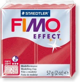 Пластика Fimo effect красный металлик брус 56г