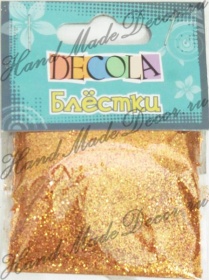Блестки декоративные Декола, размер 0,3 мм, цвет старое золото