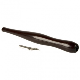 Деревянная ручка-держатель для пера с пером