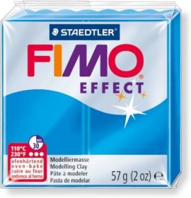 Пластика Fimo effect полупрозр. синий брус 56г