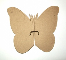 Заготовка из картона 1,5 мм для альбома, бабочка, 16х9 см, 6 л., 1 кольцо