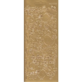 Контурные наклейки "Птички и пчелки" с перфорацией, лист 10x24,5 см, цвет золотистый