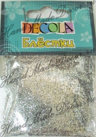 Блестки декоративные Декола, размер 0,2 мм, цвет серебро