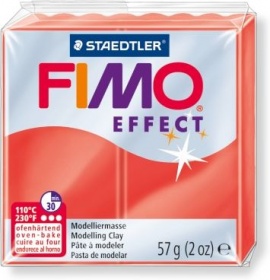 Пластика Fimo effect полупрозр. красный брус 56г