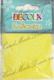 Блестки декоративные Декола, размер 0,3 мм, цвет желтый радужный