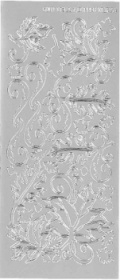 Контурные наклейки "Листики 2", лист 10x24,5 см, цвет серебристый